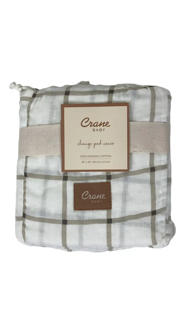 Crane Baby Change Pad Cover, Avery Organic Cotton Check