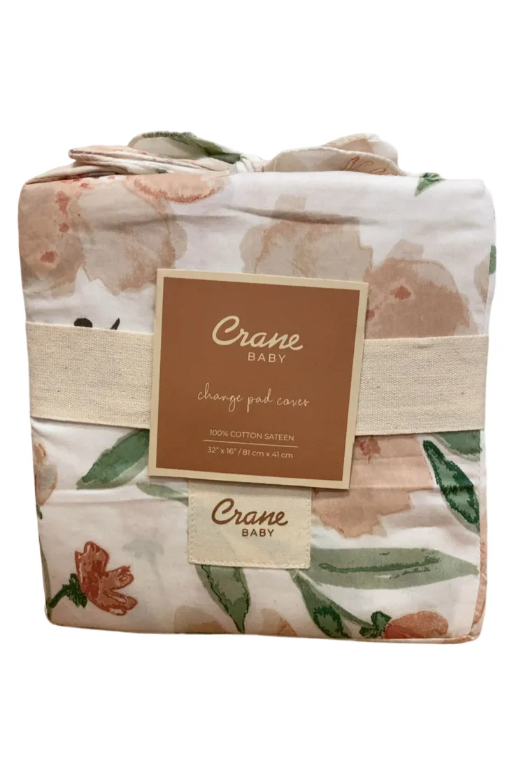 Crane Baby Change Pad Cover, Flowers