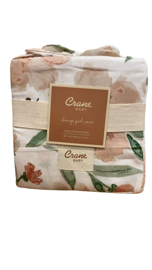 Crane Baby Change Pad Cover, Flowers