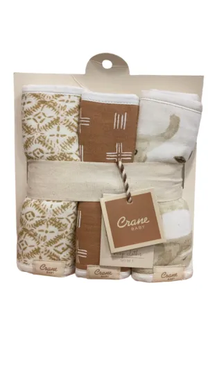 Crane Baby Cotton Muslin Burp Cloth Set, Kendi