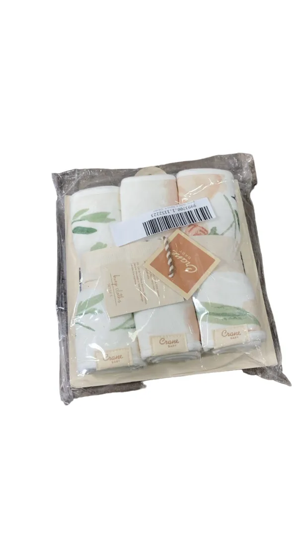 Crane Baby Cotton Muslin Burp Cloth Set, Parker