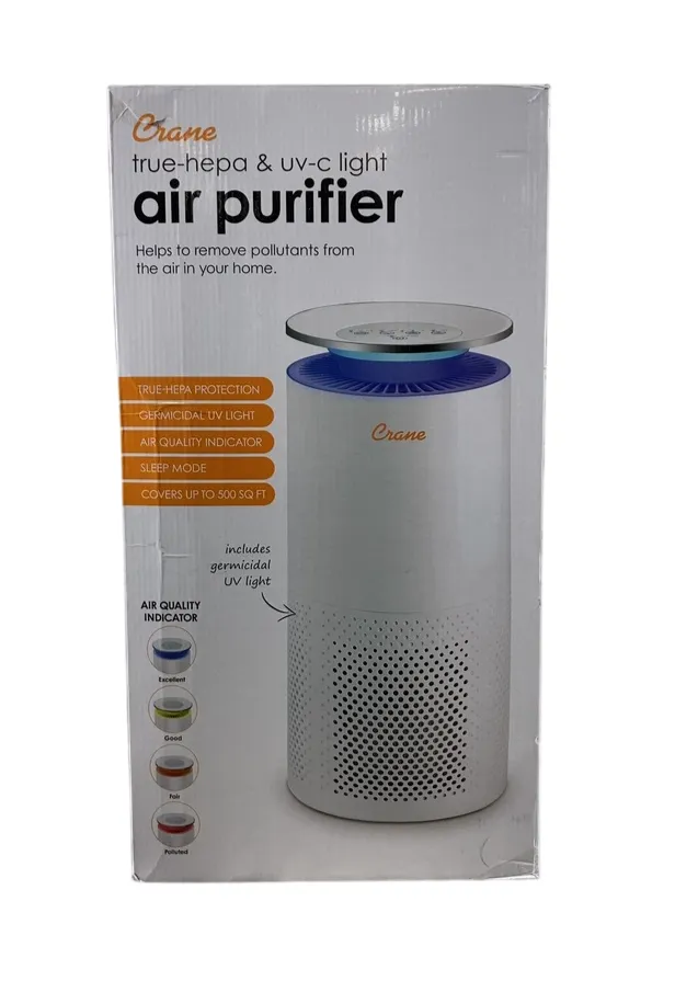 Crane True HEPA Tower Air Purifier with UV Light
