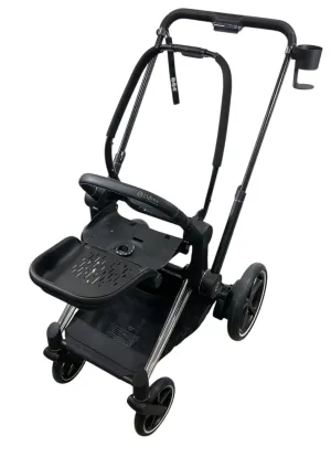 Cybex E-PRIAM Stroller Frame Only, 2022, Chrome With Black Details, with Battery