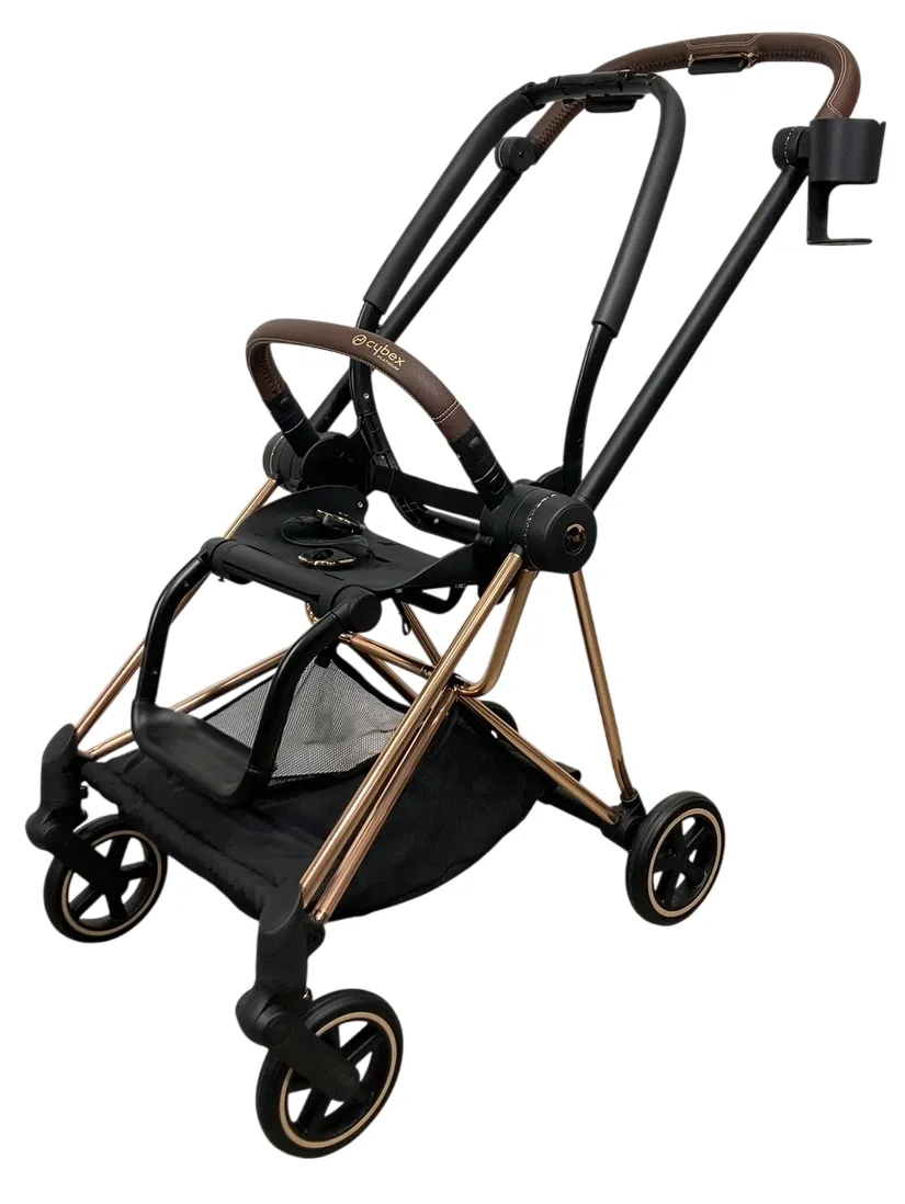 Cybex Mios3 Stroller Frame, 2024, Rose Gold/Brown