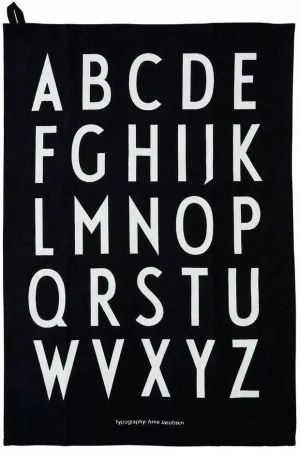 Design Letters Aj Tea Towel, Black, 2 P Cs.