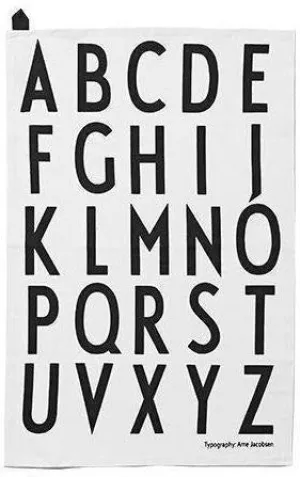 Design Letters Aj Tea Towel, White, 2 P Cs.