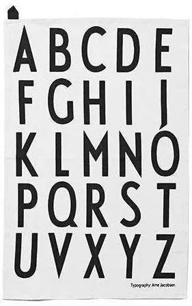 Design Letters Aj Tea Towel, White, 2 P Cs.