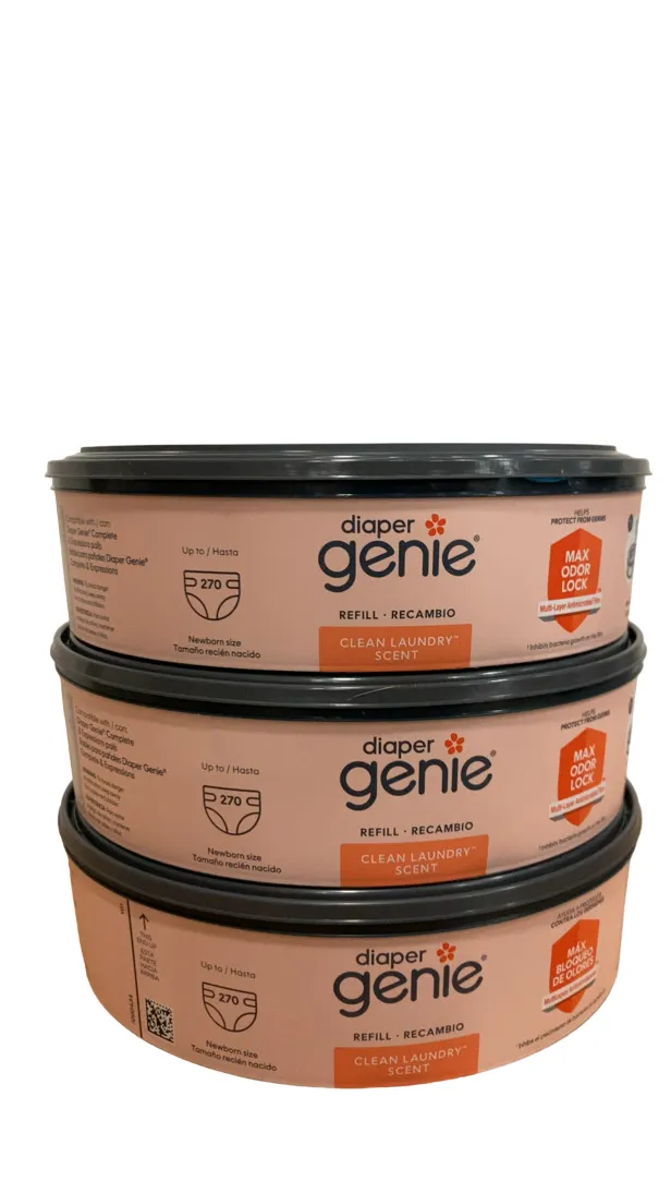 Diaper Genie Refill Bags, Clean Laundry Scent, 3pk of 270
