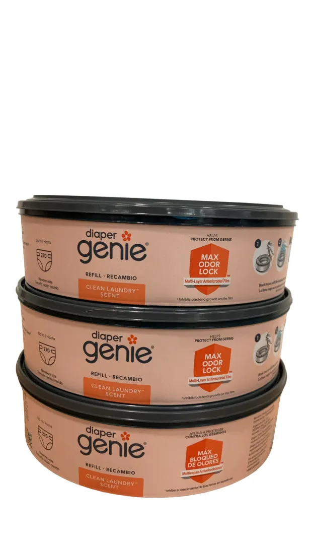 Diaper Genie Refill Bags, Clean Laundry Scent, 3pk of 270