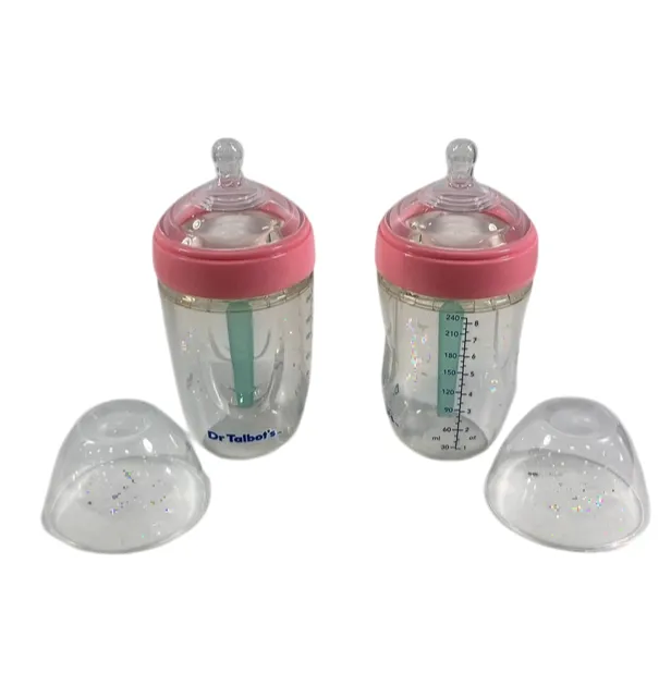 Dr. Talbots Squeezy Silicone Anti-Colic Bottle 2 Pack, Pink, 8 oz
