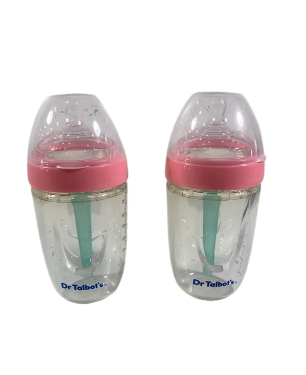 Dr. Talbots Squeezy Silicone Anti-Colic Bottle 2 Pack, Pink, 8 oz