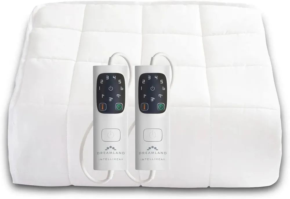 Dreamland 16889C Organic Cotton King Mattress Protector with Dual Control