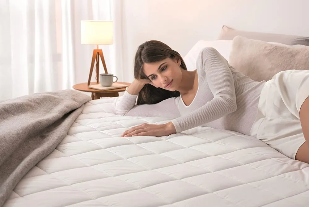 Dreamland 16889C Organic Cotton King Mattress Protector with Dual Control
