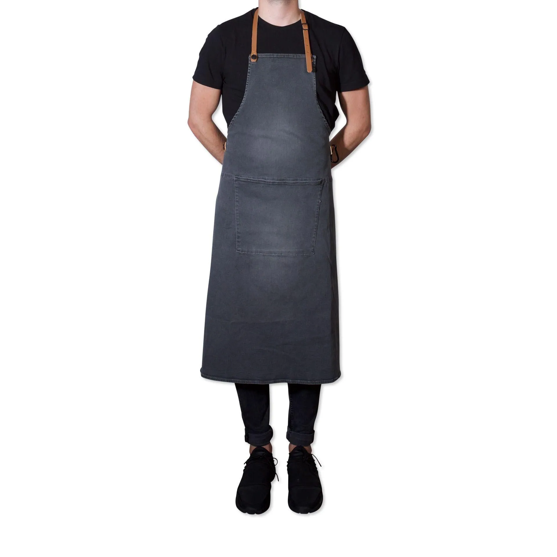 Dutchdeluxes Apron In Bbq Style Denim, Grey