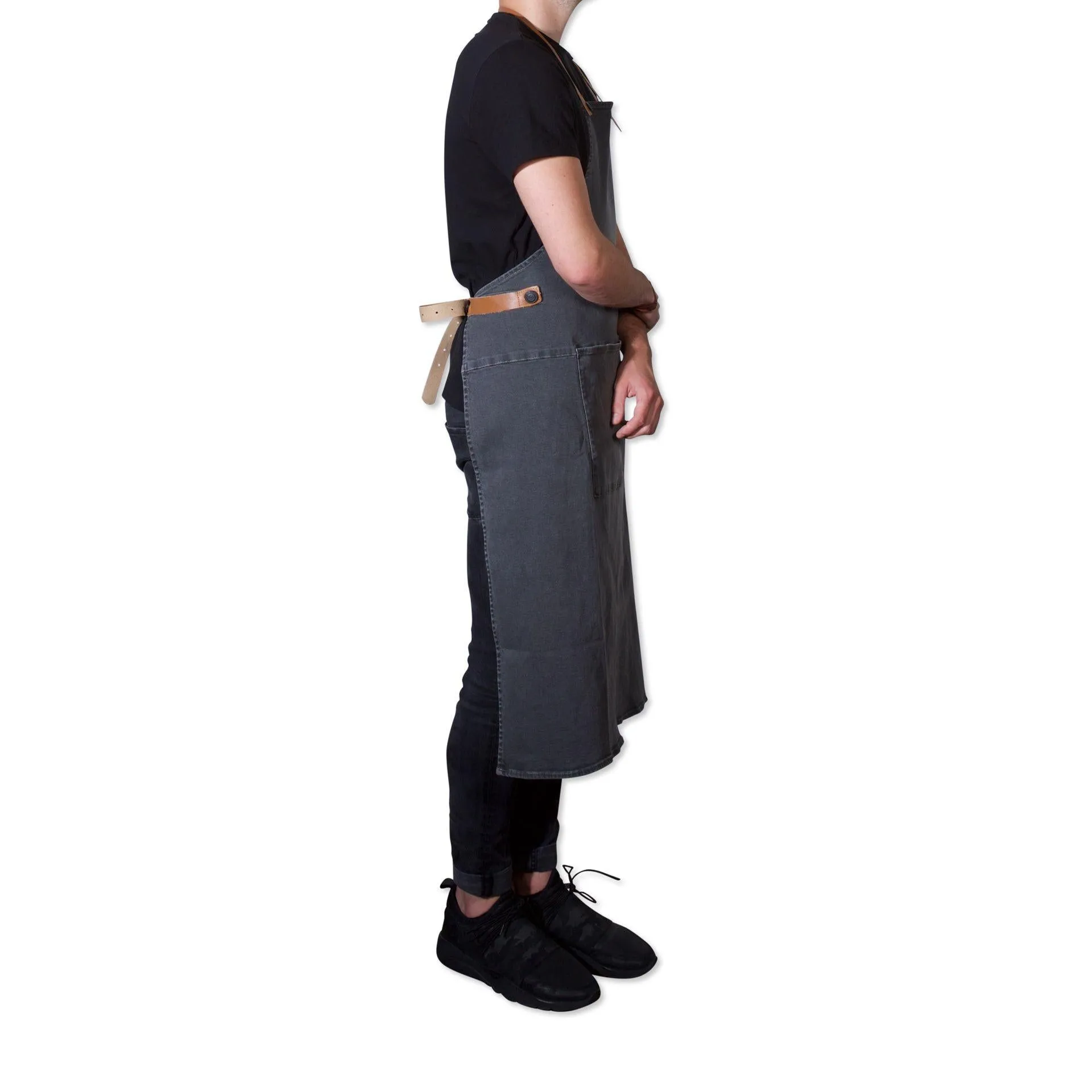 Dutchdeluxes Apron In Bbq Style Denim, Grey