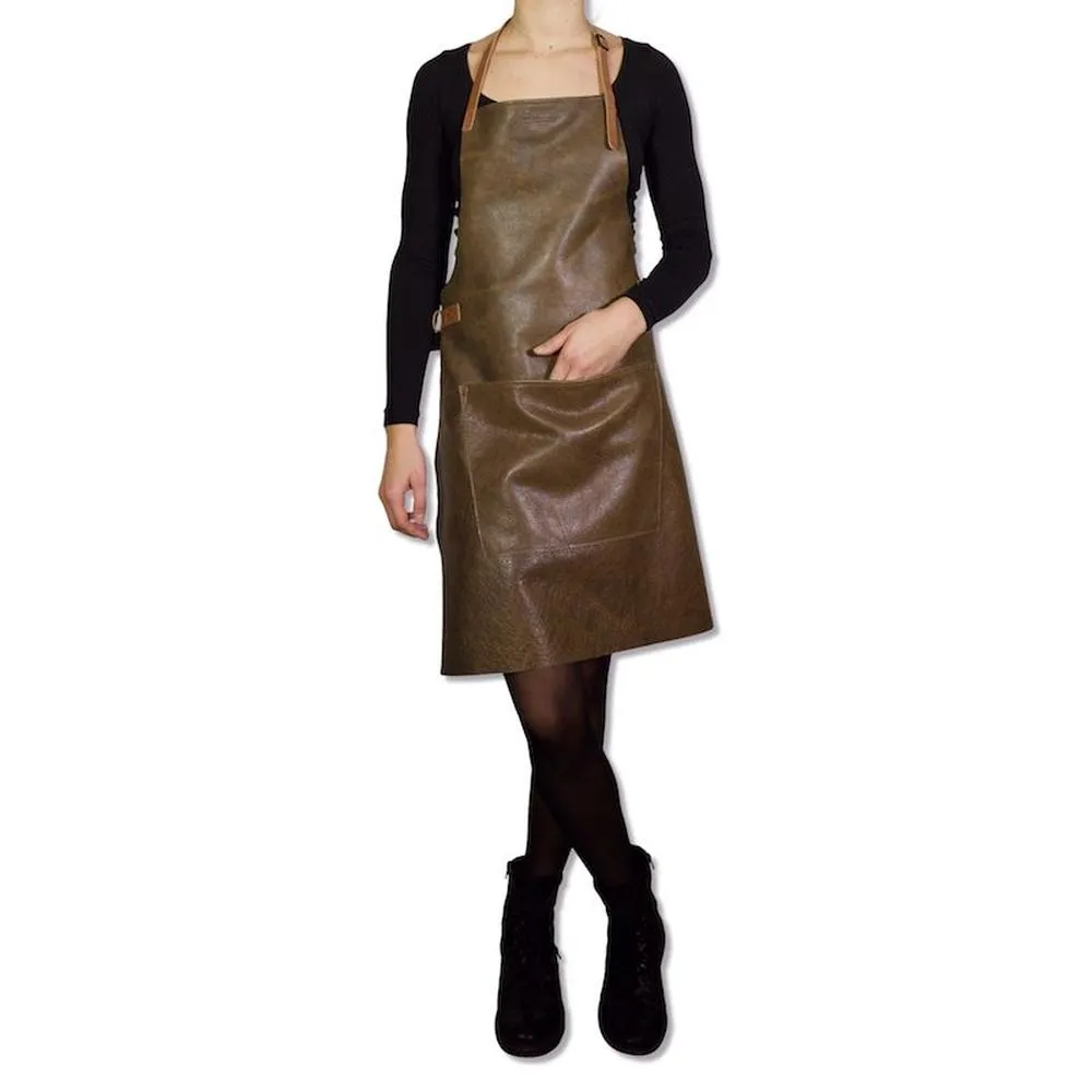 Dutchdeluxes Apron In Bbq Style, Vintage Brown