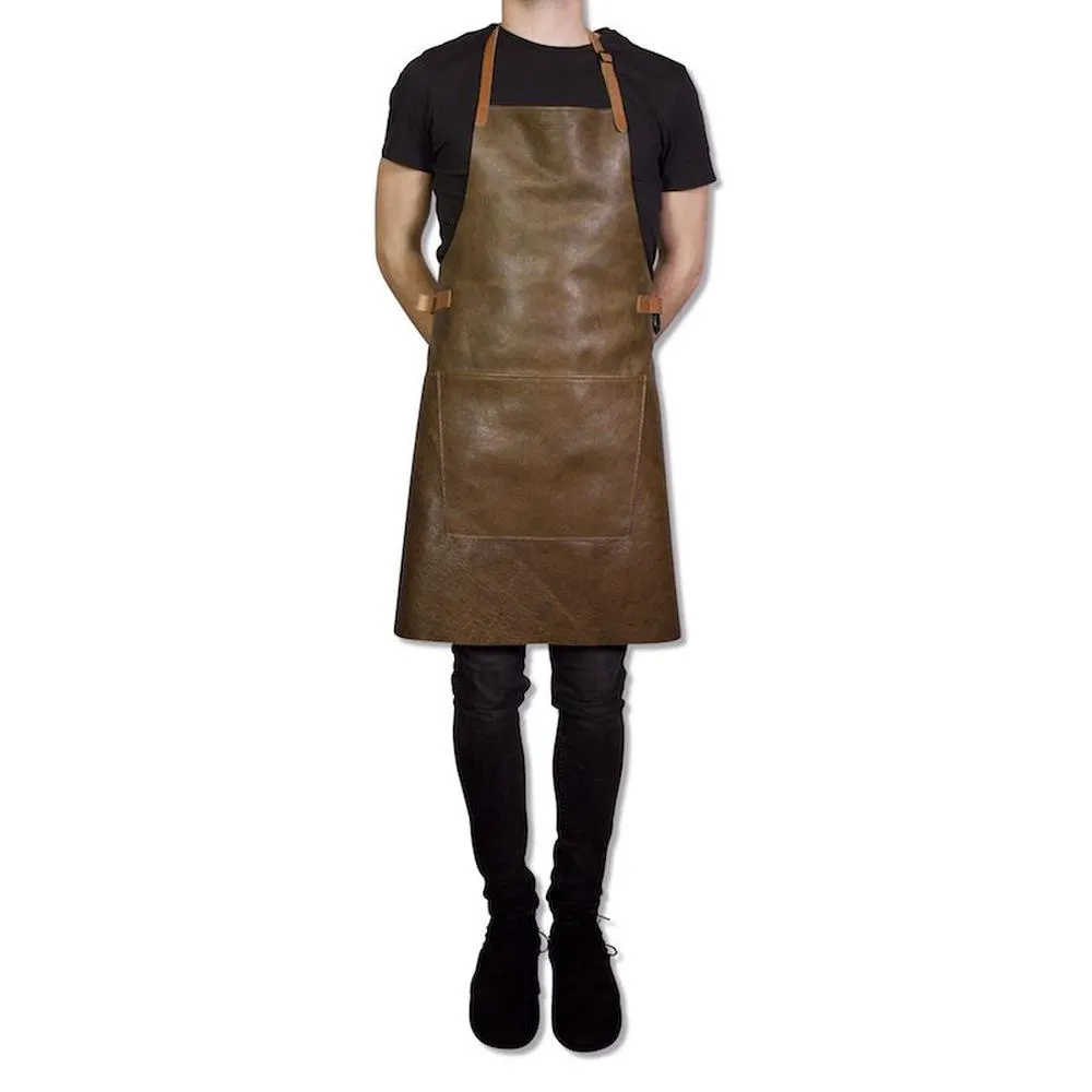 Dutchdeluxes Apron In Bbq Style, Vintage Brown