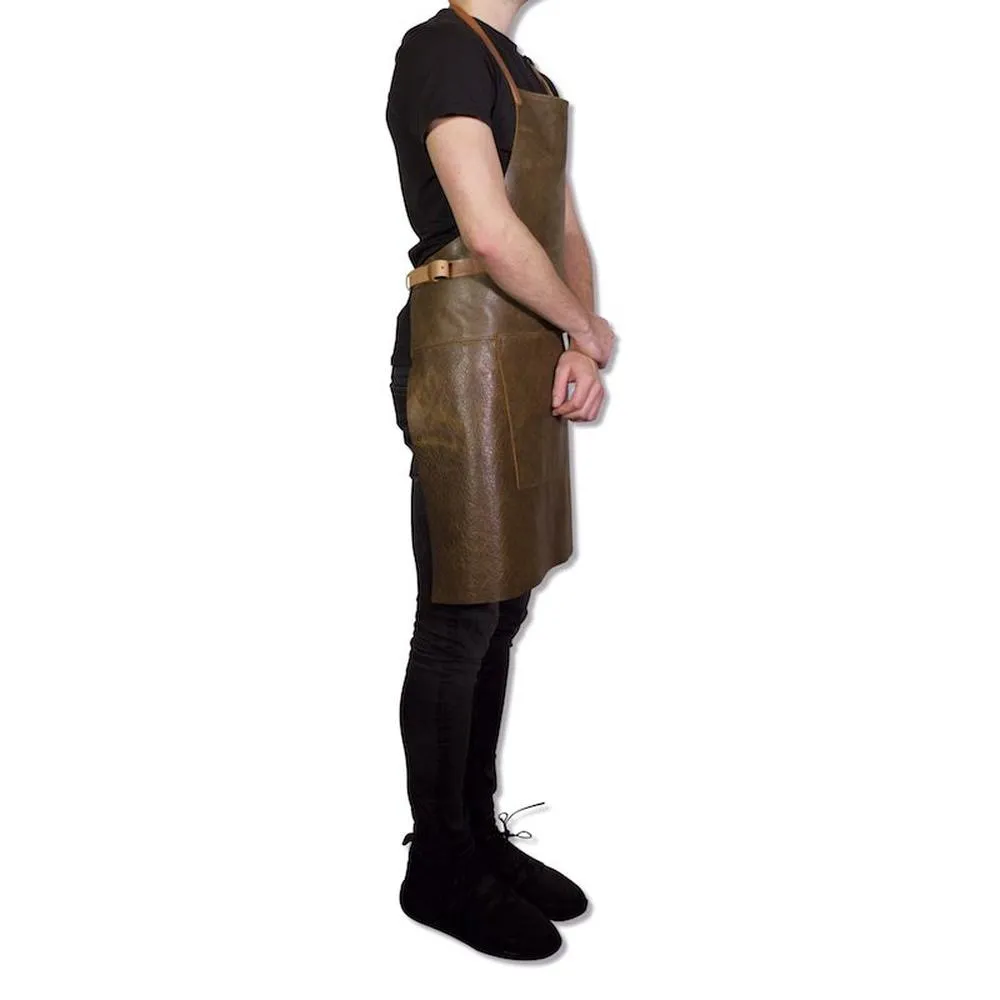 Dutchdeluxes Apron In Bbq Style, Vintage Brown