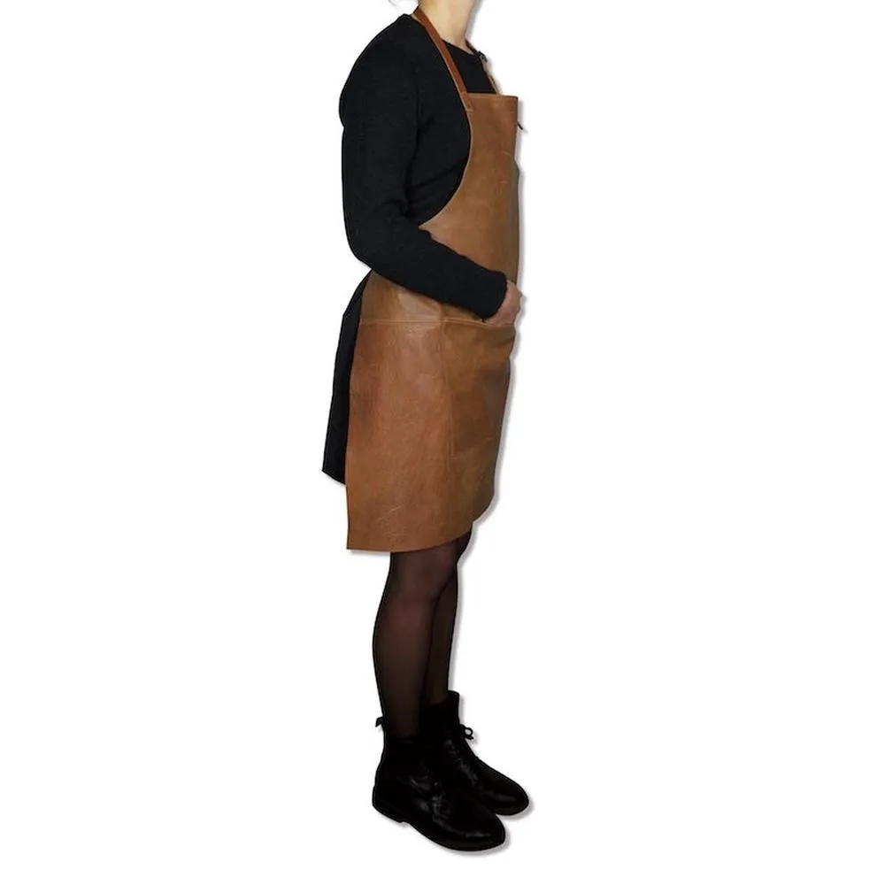 Dutchdeluxes Apron In Bbq Style, Vintage Cognac