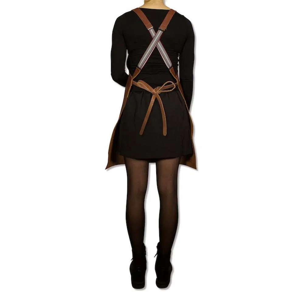 Dutchdeluxes Apron With Suspenders, Brown
