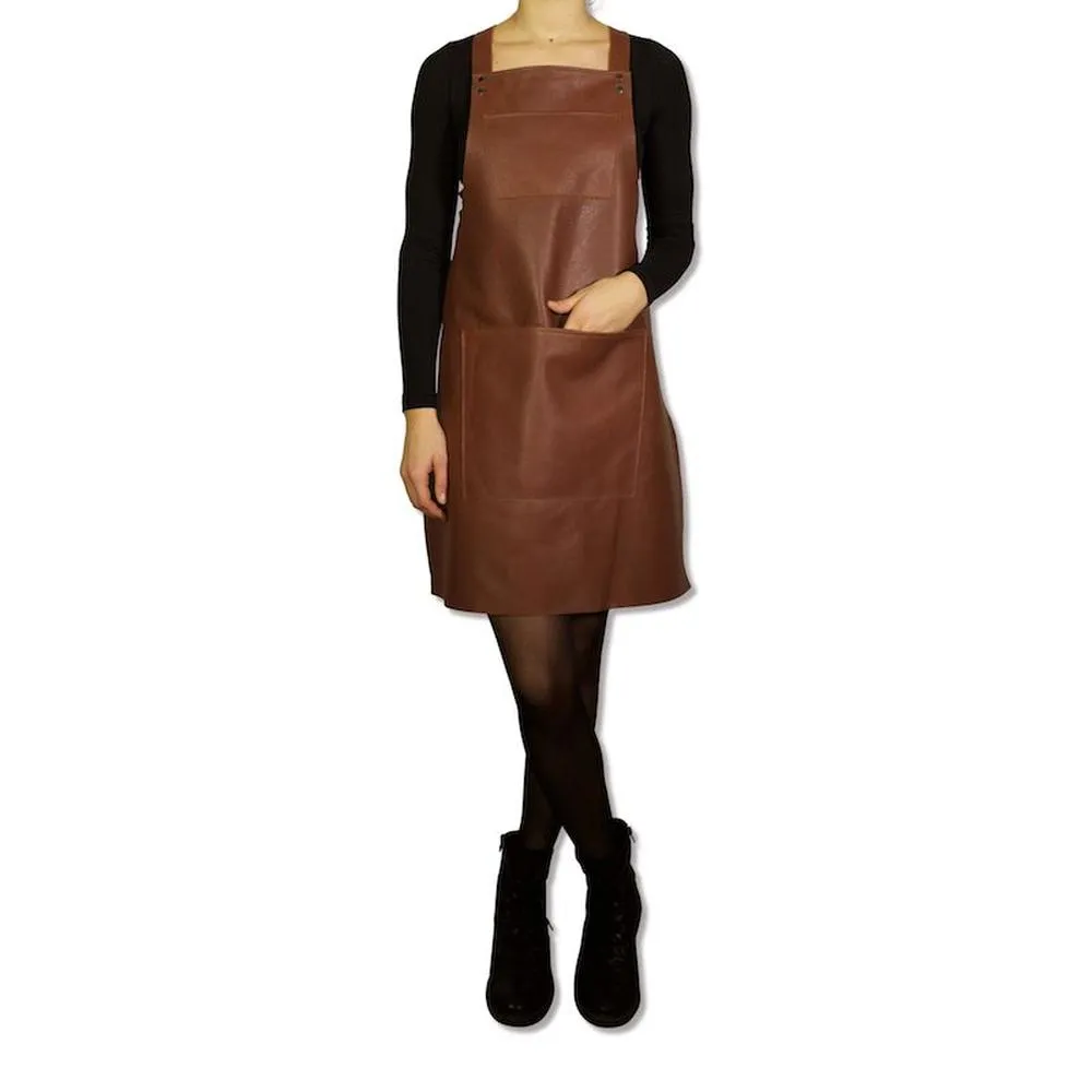 Dutchdeluxes Apron With Suspenders, Brown
