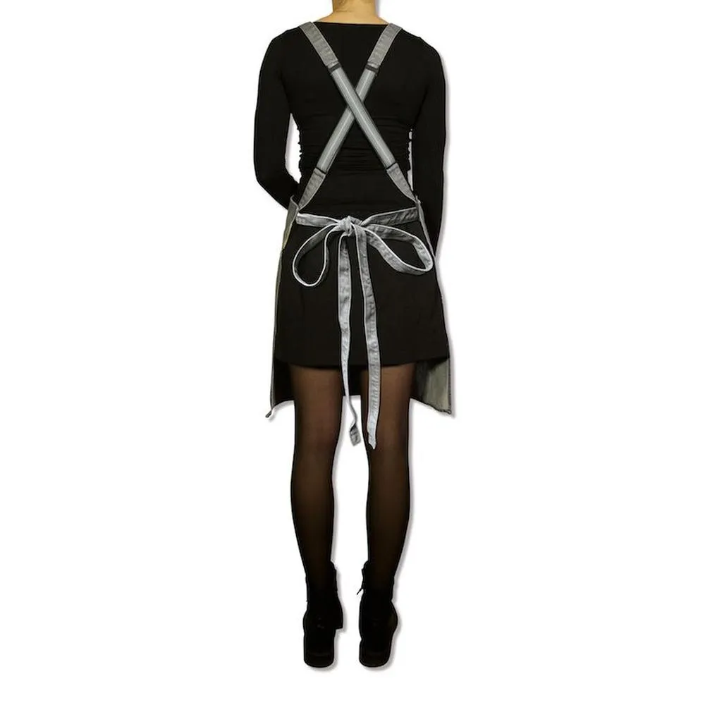 Dutchdeluxes Apron With Suspenders, Grey