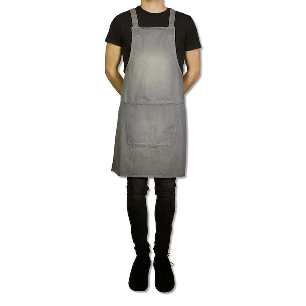 Dutchdeluxes Apron With Suspenders, Grey