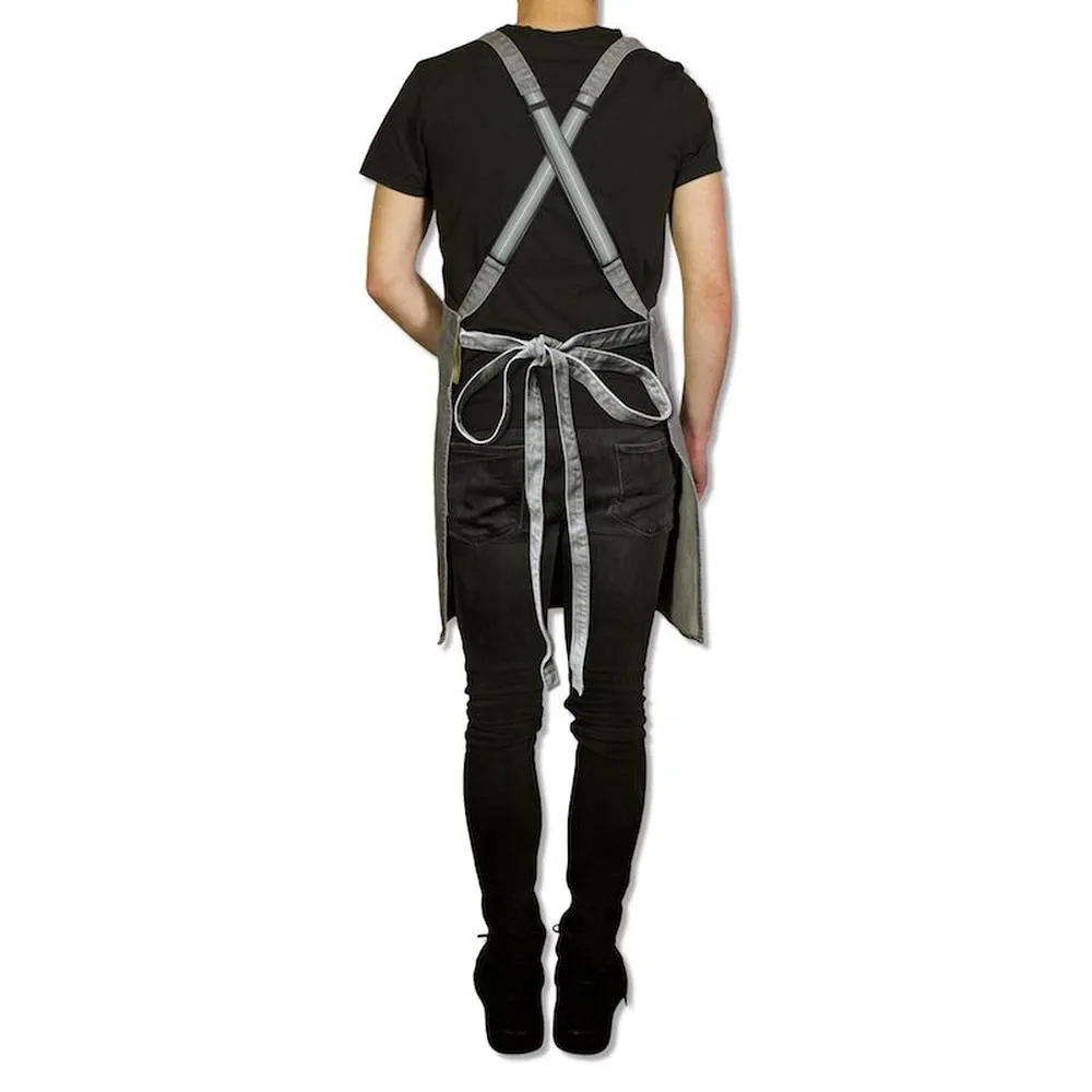 Dutchdeluxes Apron With Suspenders, Grey