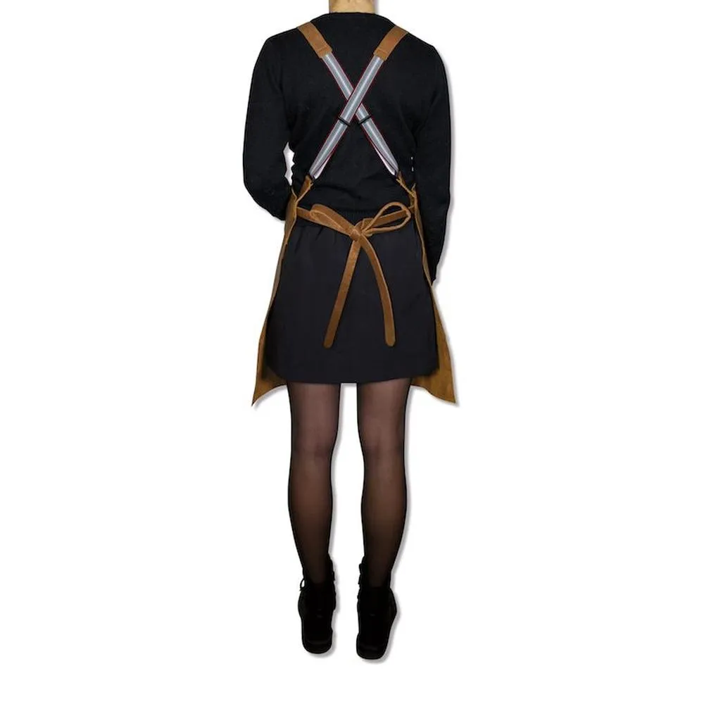 Dutchdeluxes Apron With Suspenders, Vintage Cognac
