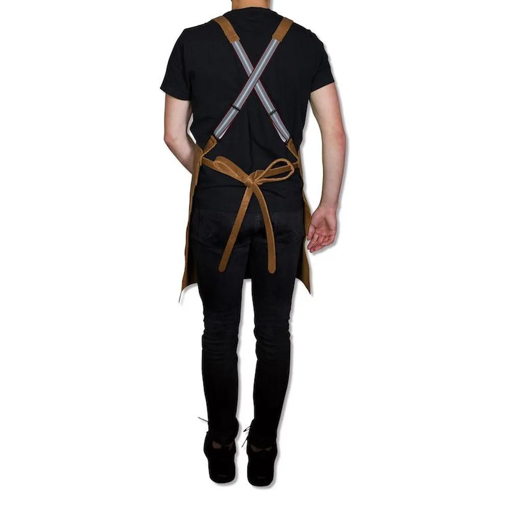 Dutchdeluxes Apron With Suspenders, Vintage Cognac