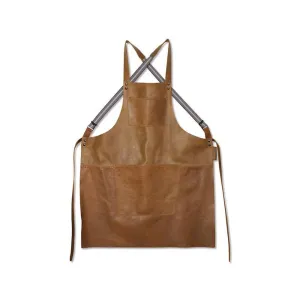 Dutchdeluxes Apron With Suspenders, Vintage Cognac