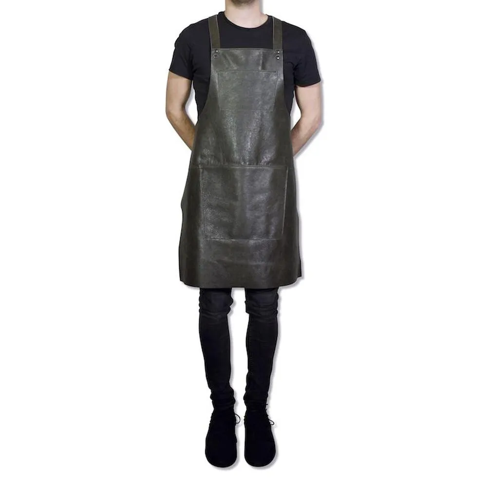 Dutchdeluxes Apron With Suspenders, Vintage Grey