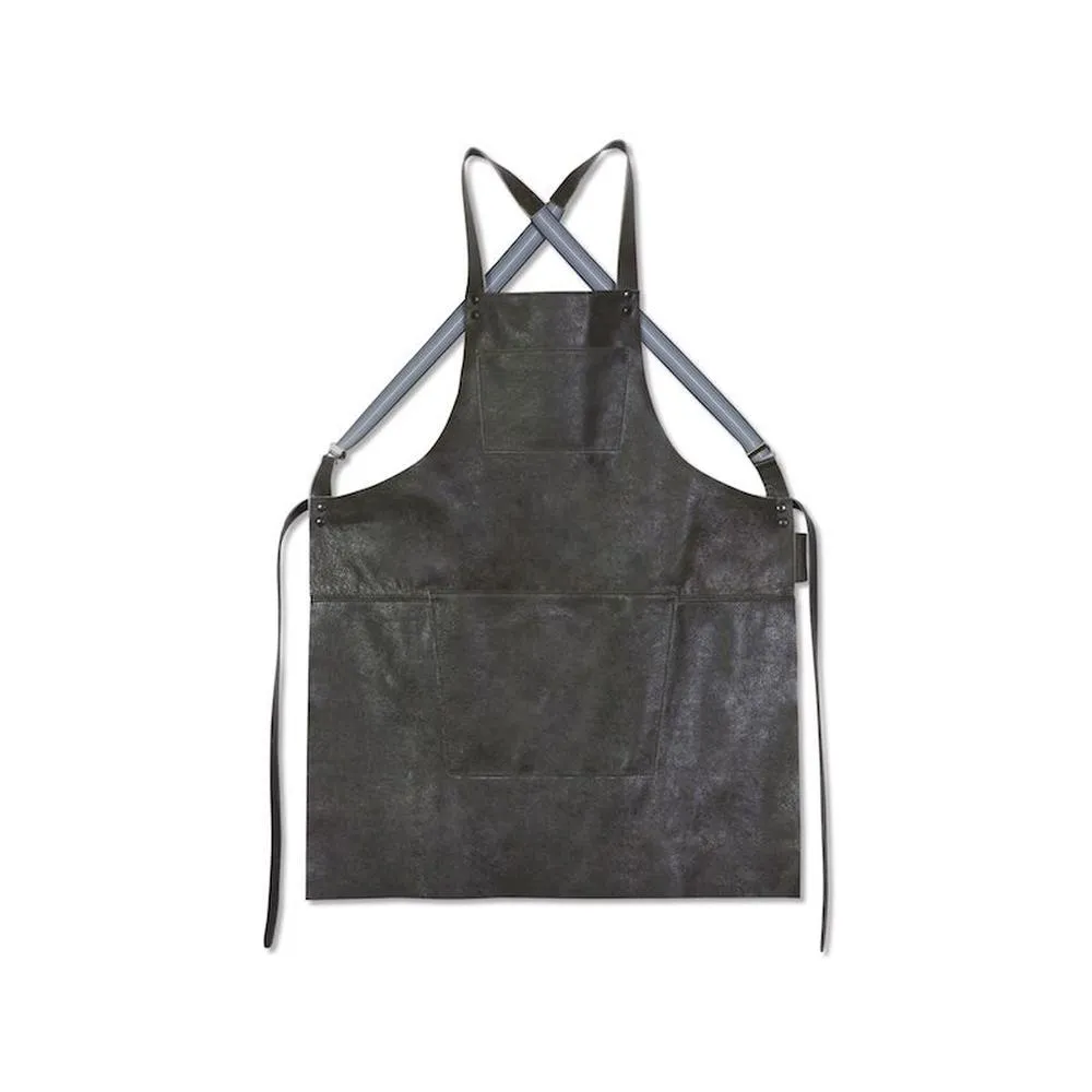 Dutchdeluxes Apron With Suspenders, Vintage Grey