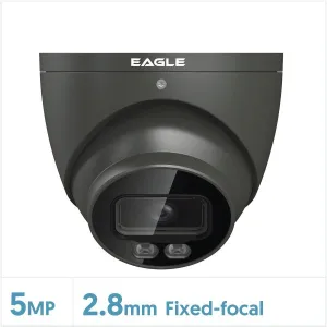 Eagle 5MP Fixed Lens Starlight HDCVI Full Colour Turret Camera (Grey) - DVR