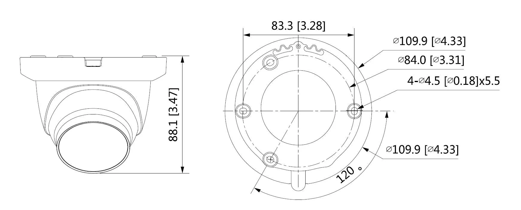 Eagle 5MP Fixed Lens Starlight Turret Camera - Grey