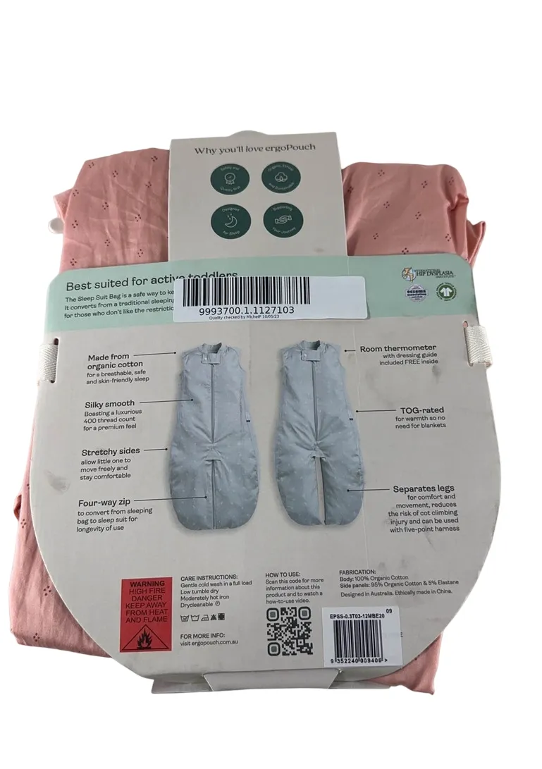 ErgoPouch Sleep Suit Bag .3 TOG, 3-12 months, Berries