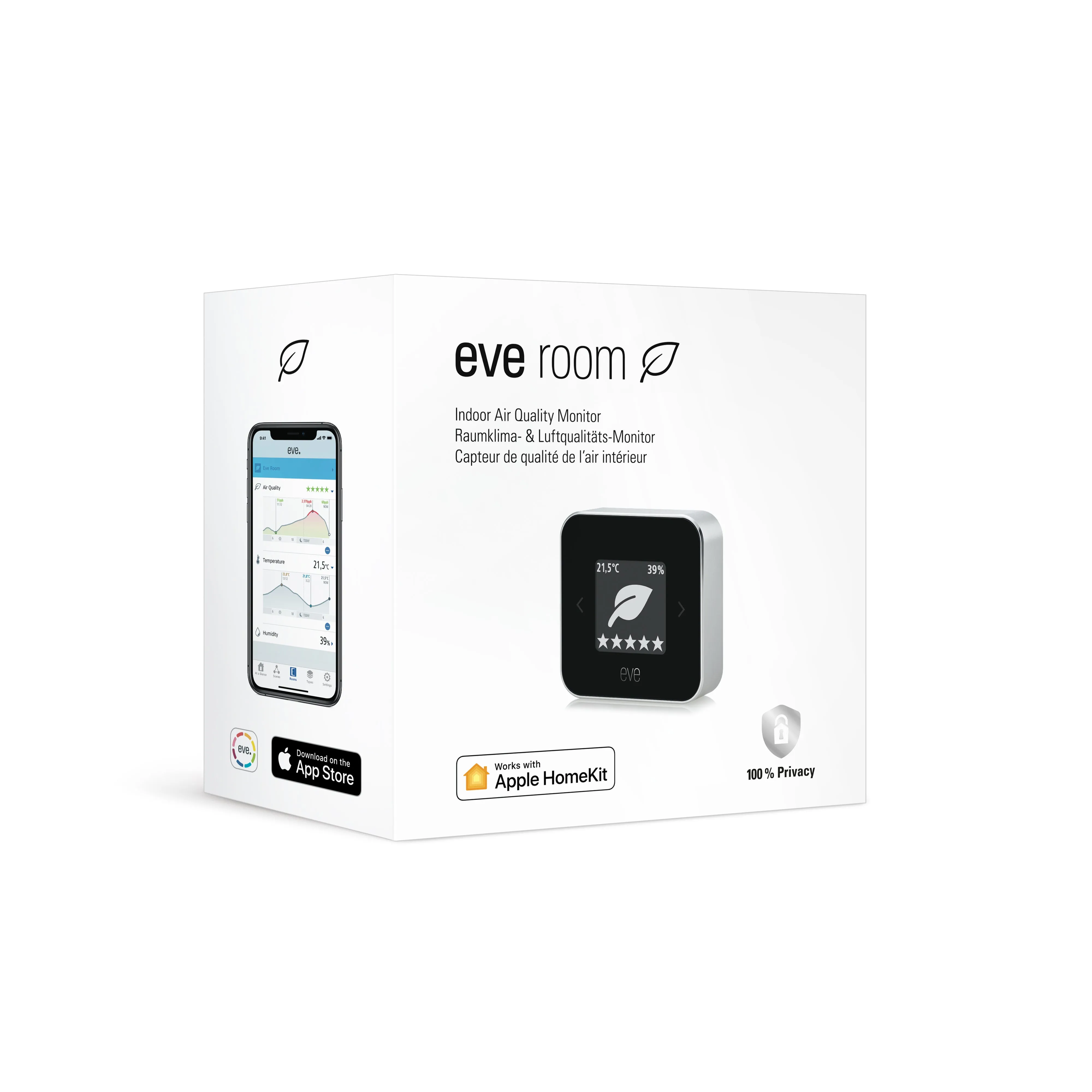 Eve Room Indoor air quality sensor with Apple HomeKit technology