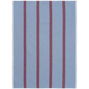 Ferm Living Hale Tea Towel, Faded Blue/Burgundy