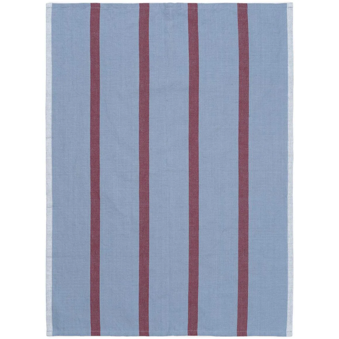 Ferm Living Hale Tea Towel, Faded Blue/Burgundy