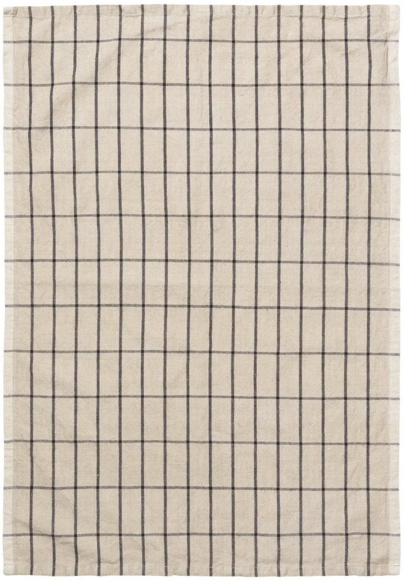 Ferm Living Hale Tea Towel, Sand Black