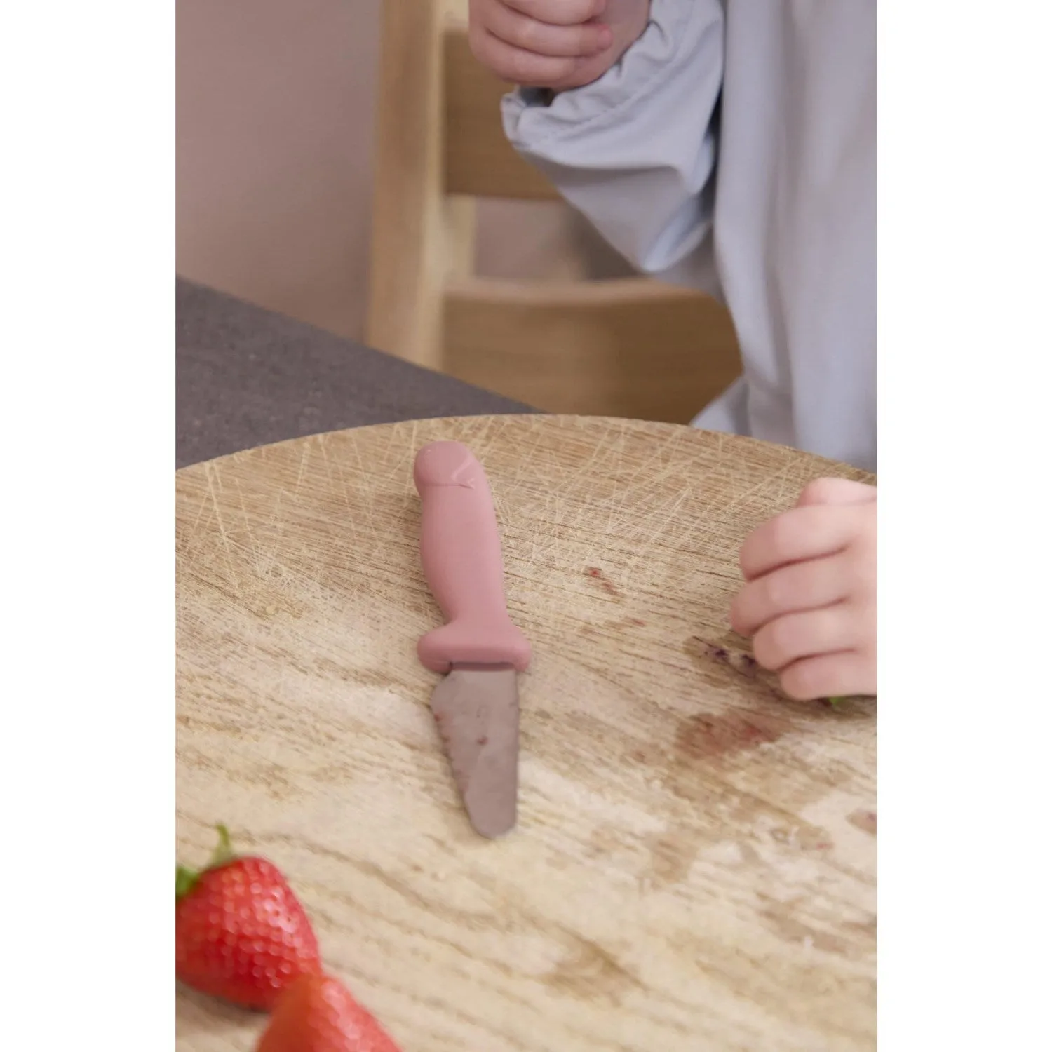 FILIBABBA Knife set for children - 2-pack - Warm Grey/Rose