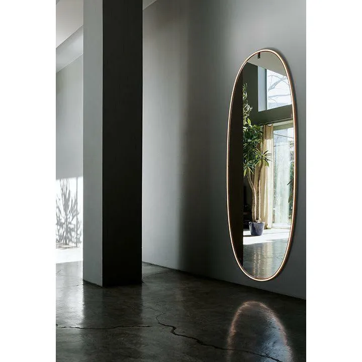 Flos La Plus Belle Mirror With Integrated Lighting, Brushed Copper