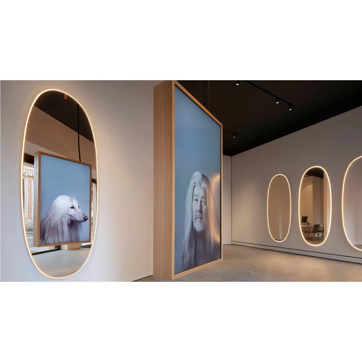 Flos La Plus Belle Mirror With Integrated Lighting, Brushed Copper