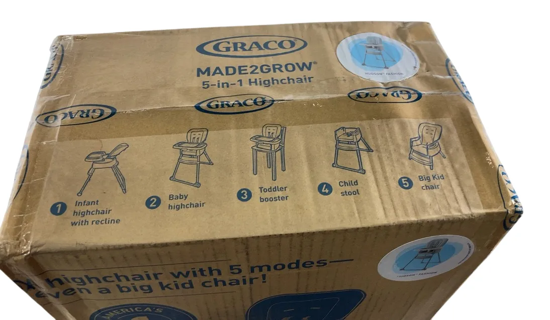 Graco Made2Grow 5-in-1 High Chair, Hudson Fashion