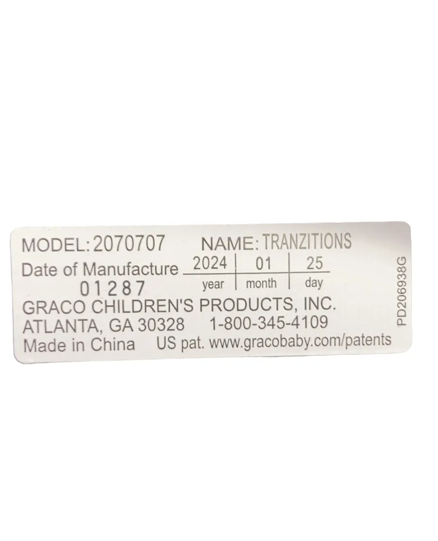Graco Tranzitions 3-in-1 Harness Booster Car Seat, 2024, Proof