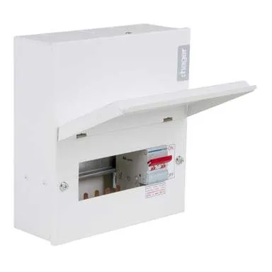 Hager VML106RK 6 Way 100A Metal CU Round KO
