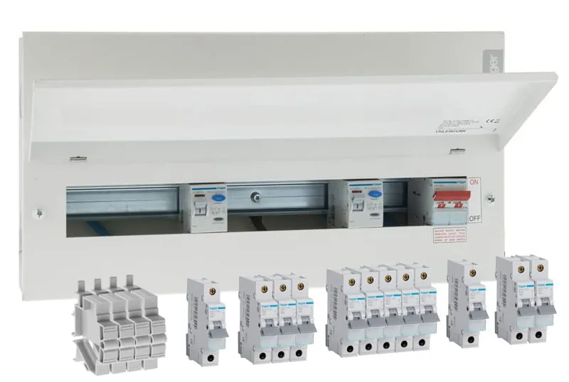 Hager VML916CURKPP Pre-Populated 16 Way High Integrity Consumer Unit c/w 12 MCBS