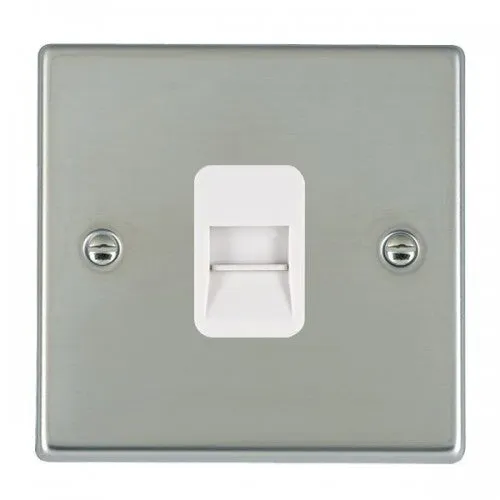 Hamilton 73TCSW Telephone Slave Socket Polished Chrome & White Insert