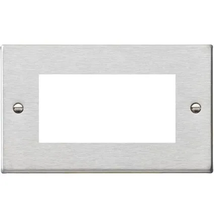 Hamilton 74EURO4 EuroFix Double Plate   4x EuroFix Apertures 100x50mm   Grid, Satin Steel