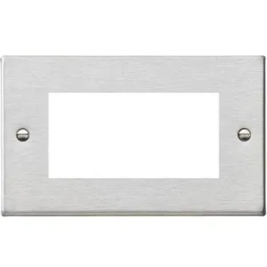 Hamilton 74EURO4 EuroFix Double Plate   4x EuroFix Apertures 100x50mm   Grid, Satin Steel
